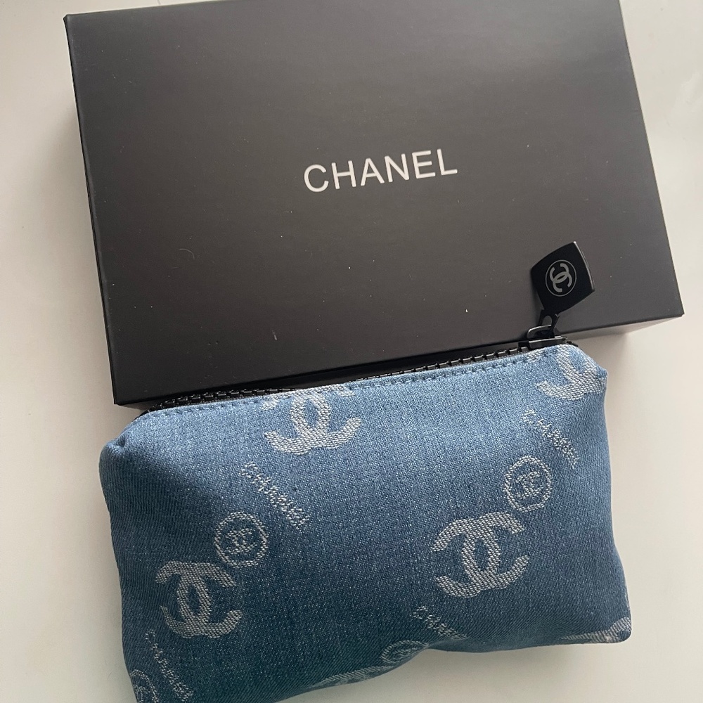 Chanel Makeup Bag/Pouch Beauty Gift denim